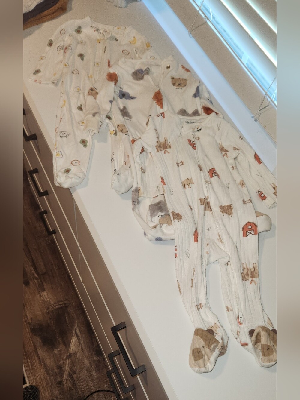 Pajamas with Animal Prints and Breakfast Print